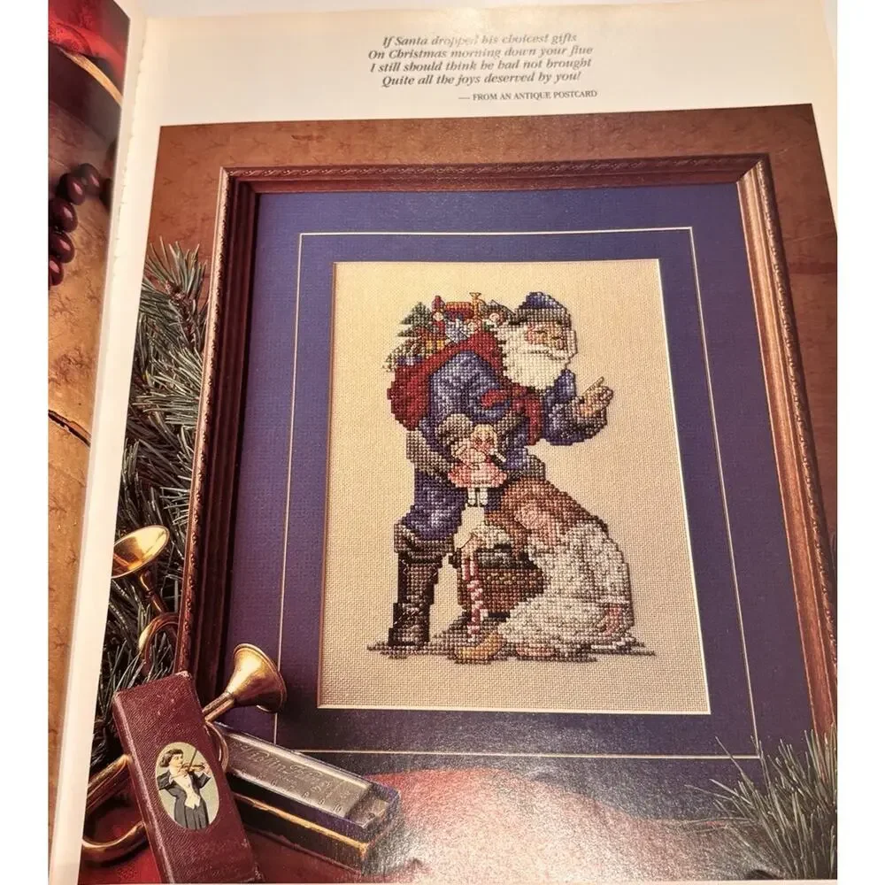 LEISURE ARTS 2840 ~ SANTA'S GREAT BOOK ~ CHRISTMAS CROSS STITCH PATTERNS ~ 1996